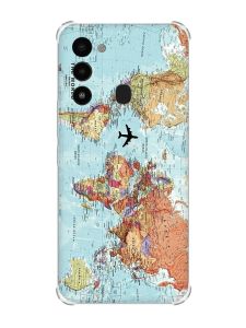 Чохол з потовщеними кутами на TECNO Spark Go 2022 :: Карта світу (принт 318)