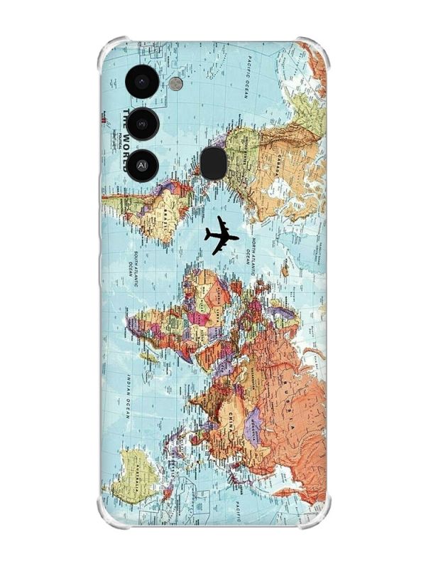 Чохол з потовщеними кутами на TECNO Spark Go 2022 :: Карта світу (принт 318)