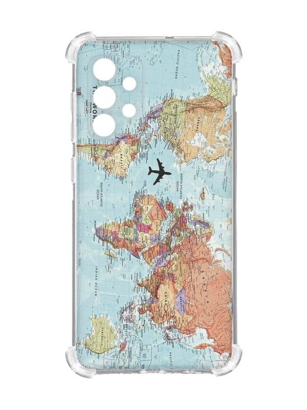Чохол із потовщеними кутами на Oppo A72 5G :: Карта світу (принт 318)