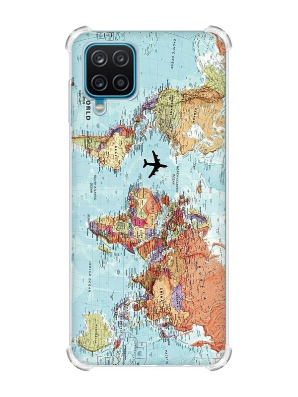 Чохол з потовщеними кутами на Samsung A12 4G :: Карта світу (принт 318)