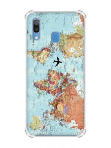 Чохол з потовщеними кутами на Samsung Galaxy A30 (2019) / A20 (2019) :: Карта світу (принт 318)