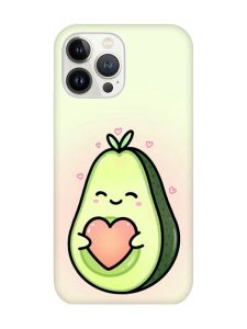 Чохол із захистом камери на iPhone 14 Pro Max :: Кавай авокадо з сердечком (принт 310)