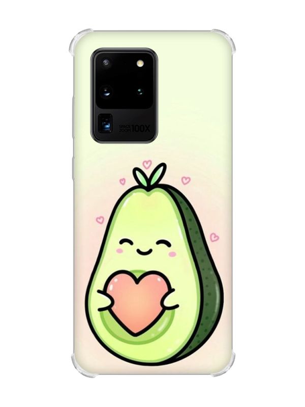 Чохол з потовщеними кутами на Samsung Galaxy S20 Ultra :: Кавай авокадо з сердечком (принт 310)