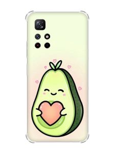 Чохол з потовщеними кутами на Xiaomi Redmi Note 11 4G :: Кавай авокадо з сердечком (принт 310)