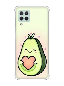 Чохол з потовщеними кутами на Samsung Galaxy A22 4G/M32/M22 :: Кавай авокадо з сердечком (принт 310)
