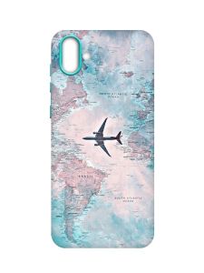 Матовий чохол з бірюзовими боками на Samsung Galaxy A04 :: Подорожі. Карта (принт 317)