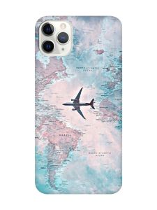 Матовий чохол з червоними боками на iPhone 11 Pro Max (6.5) :: Подорожі. Карта (принт 317)