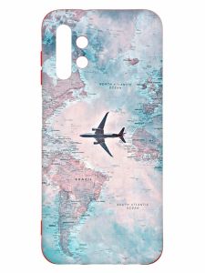 Матовий чохол з червоними боками на Samsung A13 4G :: Подорожі. Карта (принт 317)