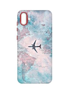 Матовий чохол з червоними боками на Samsung Galaxy A04 :: Подорожі. Карта (принт 317)