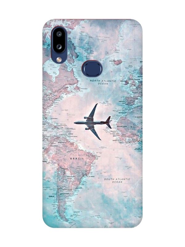 Матовий чохол з червоними боками на Samsung Galaxy A10s (A107) :: Подорожі. Карта (принт 317)