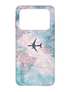 Матовий чохол з червоними боками на Xiaomi Poco X4 Pro 5G :: Подорожі. Карта (принт 317)