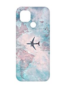 Матовий чохол з червоними боками на Xiaomi Redmi 10C :: Подорожі. Карта (принт 317)