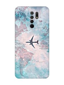 Матовий чохол з червоними боками на Xiaomi Redmi 9 :: Подорожі. Карта (принт 317)