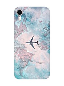 Матовий чохол з рожевими боками на Apple iPhone XR :: Подорожі. Карта (принт 317)