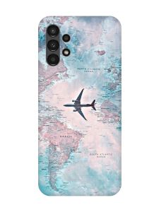 Матовий чохол з рожевими боками на Samsung A13 4G :: Подорожі. Карта (принт 317)