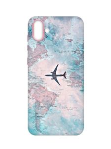 Матовий чохол з рожевими боками на Samsung Galaxy A04 :: Подорожі. Карта (принт 317)