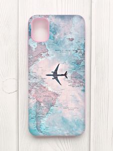 Матовий чохол з рожевими боками на Samsung Galaxy A04E/A042 :: Подорожі. Карта (принт 317)
