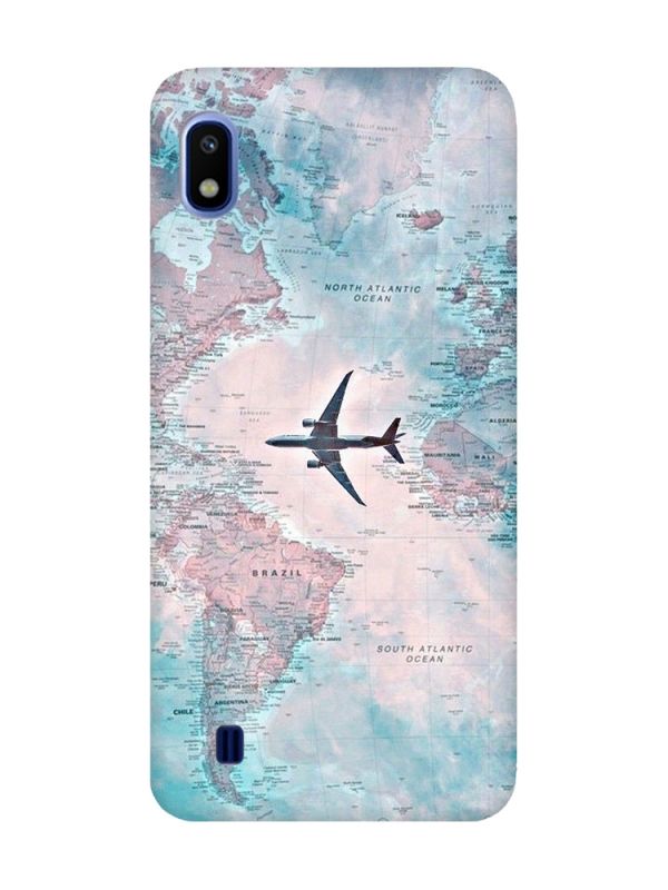 Матовий чохол з рожевими боками на Samsung Galaxy A10 (2019) A105 :: Подорожі. Карта (принт 317)