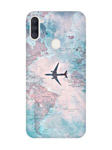 Матовий чохол з рожевими боками на Samsung Galaxy A11 :: Подорожі. Карта (принт 317)