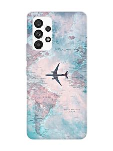 Матовий чохол з рожевими боками на Samsung Galaxy A53 4G/5G :: Подорожі. Карта (принт 317)