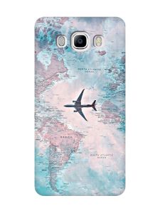 Матовий чохол з рожевими боками на Samsung Galaxy J7(2016) J710 :: Подорожі. Карта (принт 317)