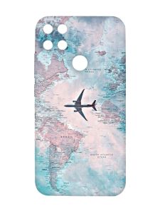Матовий чохол з рожевими боками на Xiaomi Redmi 10C :: Подорожі. Карта (принт 317)
