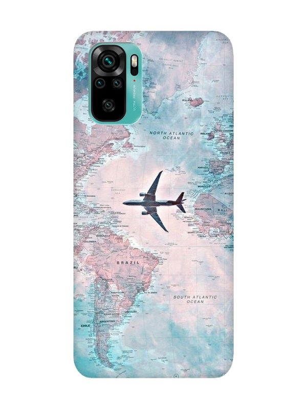 Матовий чохол з рожевими боками на Xiaomi Redmi Note 10 / Note 10s :: Подорожі. Карта (принт 317)
