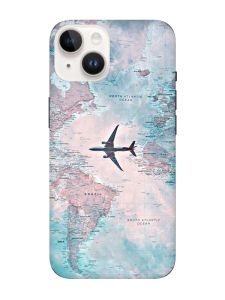 Матовий чохол з чорними боками на Apple iPhone 14 :: Подорожі. Карта (принт 317)