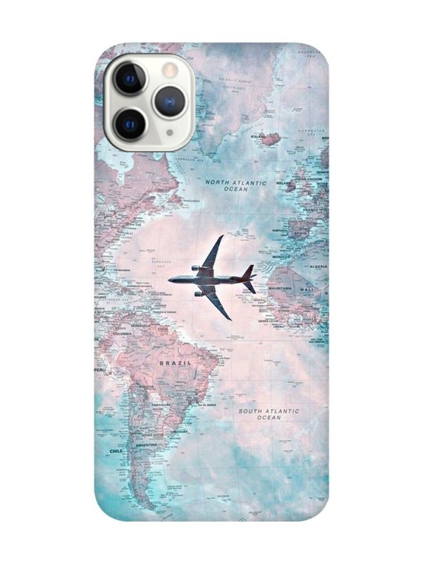 Матовий чохол з чорними боками на iPhone 11 Pro Max (6.5) :: Подорожі. Карта (принт 317)