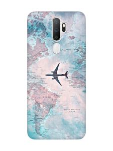 Матовий чохол з чорними боками на Oppo A5 :: Подорожі. Карта (принт 317)