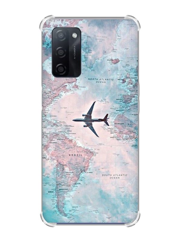Чохол з потовщеними кутами на Oppo A55 :: Подорожі. Карта (принт 317)