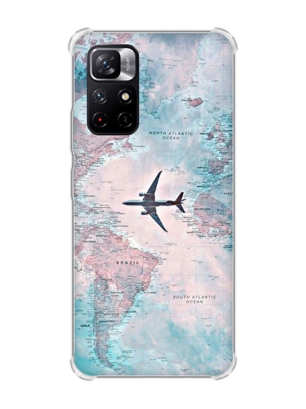Чохол з потовщеними кутами на Xiaomi Redmi Note 11 5G :: Подорожі. Карта (принт 317)