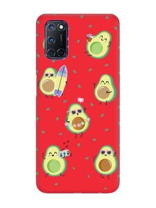 Матовий червоний чохол на Oppo A52/ A72/ A92 :: Авокадо на відпочинку (принт 302)