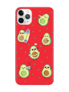 Матовий червоний чохол на iPhone 11 Pro Max (6.5) :: Авокадо на відпочинку (принт 302)