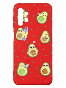 Матовий червоний чохол на Samsung A13 4G :: Авокадо на відпочинку (принт 302)