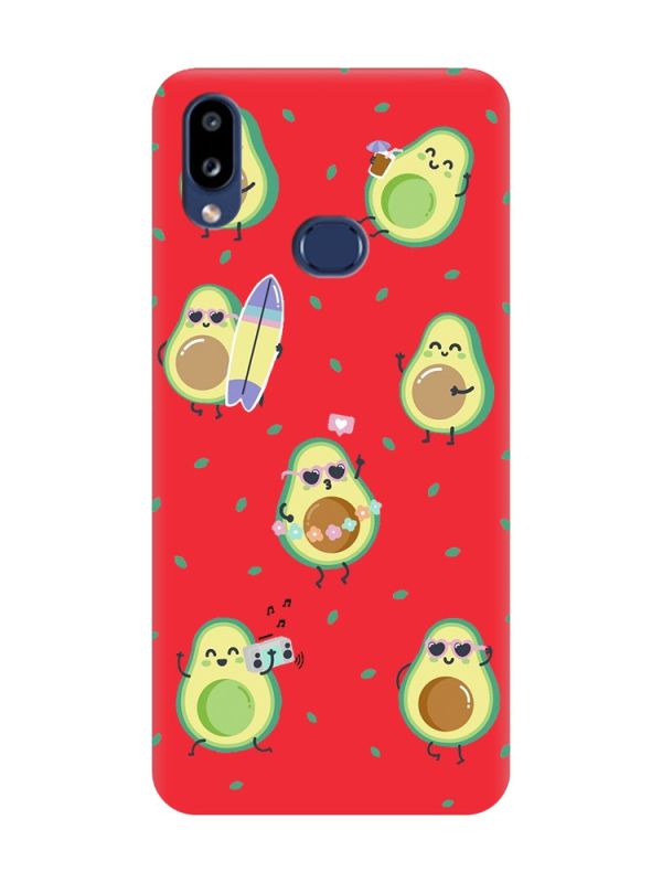 Матовий червоний чохол на Samsung Galaxy A10s (A107) :: Авокадо на відпочинку (принт 302)
