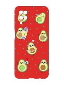 Матовий червоний чохол на Samsung Galaxy A12 :: Авокадо на відпочинку (принт 302)