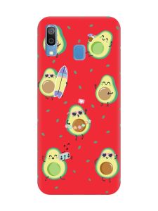 Матовий червоний чохол на Samsung Galaxy A30 (2019) / A20 (2019) :: Авокадо на відпочинку (принт 302)