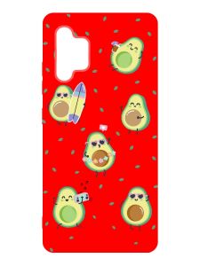 Матовий червоний чохол на Samsung Galaxy A32 :: Авокадо на відпочинку (принт 302)