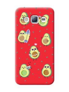 Матовий червоний чохол на Samsung Galaxy J3 / J310 :: Авокадо на відпочинку (принт 302)