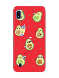 Матовий червоний чохол на Samsung Galaxy A10 (2019) A105 :: Авокадо на відпочинку (принт 302)