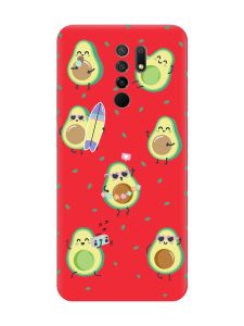 Матовий червоний чохол на Xiaomi Redmi 9 :: Авокадо на відпочинку (принт 302)