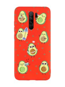 Матовий червоний чохол на Xiaomi Redmi Note 8 Pro :: Авокадо на відпочинку (принт 302)
