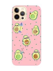 Матовий рожевий чохол на Apple iPhone 12 Pro Max :: Авокадо на відпочинку (принт 302)