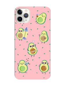 Матовий рожевий чохол на iPhone 11 Pro Max (6.5) :: Авокадо на відпочинку (принт 302)