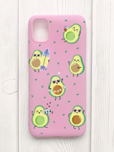 Матовий рожевий чохол на Samsung Galaxy A04E/A042 :: Авокадо на відпочинку (принт 302)