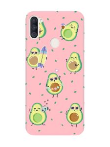 Матовий рожевий чохол на Samsung Galaxy A11 :: Авокадо на відпочинку (принт 302)