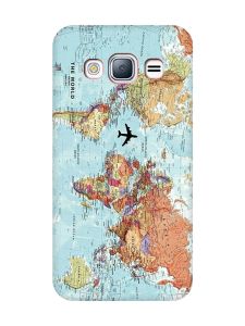 Матовий чохол з червоними боками на Samsung Galaxy J3 / J310 :: Карта світу (принт 318)