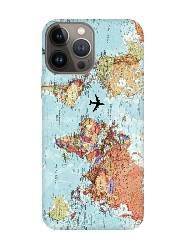 Матовий чохол з рожевими боками на Apple iPhone 13 Pro :: Карта світу (принт 318)