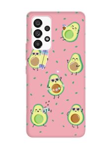 Матовий рожевий чохол на Samsung Galaxy A53 4G/5G :: Авокадо на відпочинку (принт 302)